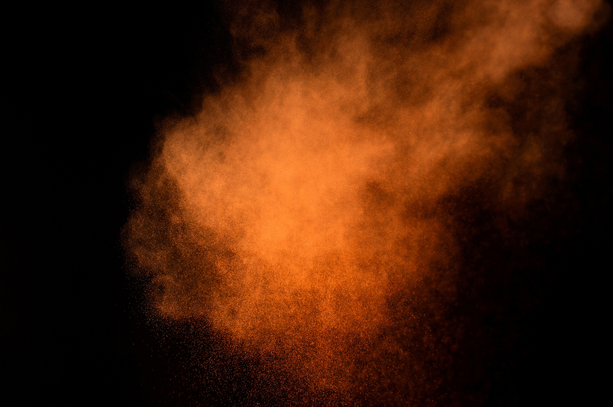 Orange powder explosion.